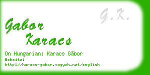 gabor karacs business card