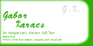 gabor karacs business card